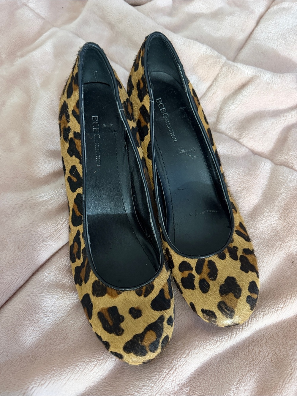 BCBG Leopard-Print Pumps in Tan and Black
